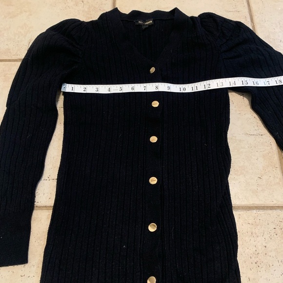 QED London Black Ribbed Knit Button-Front Midi Dress - Size US S - Picture 2 of 7